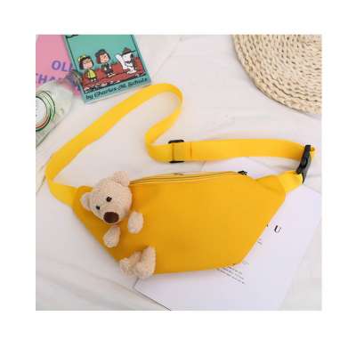 Light Weight Cartoon White Yellow Girls Outdoor Travel Canvas Pouch Bum Belt Fanny Packs For Women Waist Bag