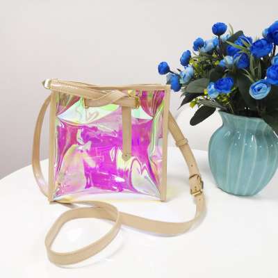 Holographic shoulder Bags For Women Wholesale Travel Zipper Waterproof PVC Shoulder Case