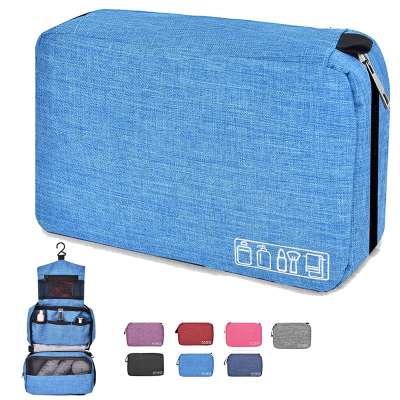 Ourtour Hanging Travel 300D Snow polyester blue toiletry bags