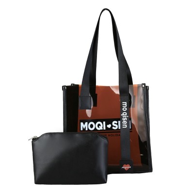 Custom Large Capacity PVC Plastic Transparent Hand Tote Shopping Bag