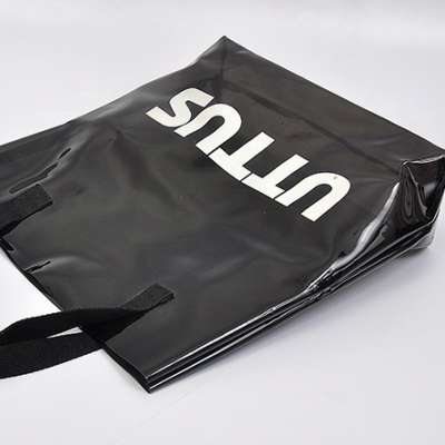 Fashion Black Clear Pvc  Beach Tote bag OEM  logo  Transparent  Tote bag